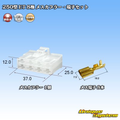 画像1: 住友電装 250型 ET 非防水 8極 メスカプラー・端子セット