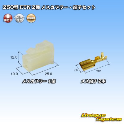 画像1: 住友電装 250型 ETN 非防水 2極 メスカプラー・端子セット タイプ1