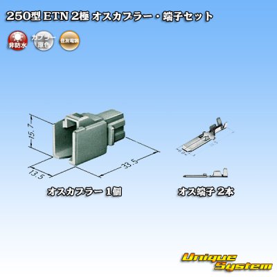 画像4: 住友電装 250型 ETN 非防水 2極 オスカプラー・端子セット タイプ1