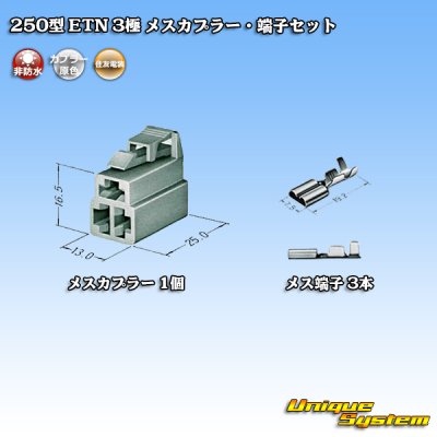 画像4: 住友電装 250型 ETN 非防水 3極 メスカプラー・端子セット