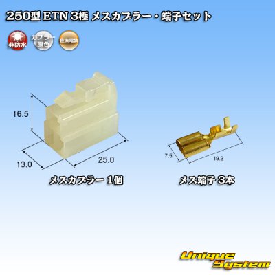 画像1: 住友電装 250型 ETN 非防水 3極 メスカプラー・端子セット