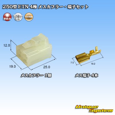 画像1: 住友電装 250型 ETN 非防水 4極 メスカプラー・端子セット