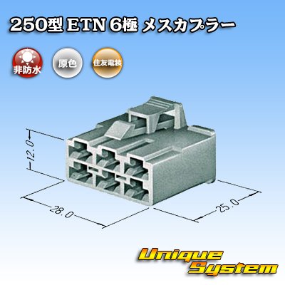 画像3: 住友電装 250型 ETN 非防水 6極 メスカプラー