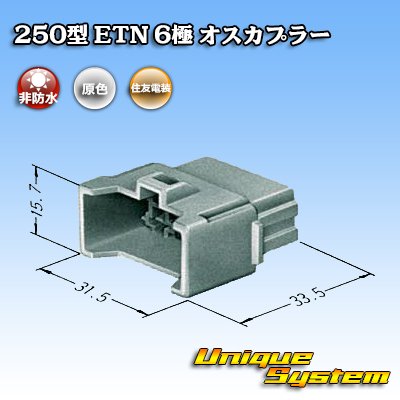 画像3: 住友電装 250型 ETN 非防水 6極 オスカプラー