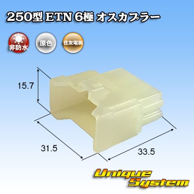 画像1: 住友電装 250型 ETN 非防水 6極 オスカプラー