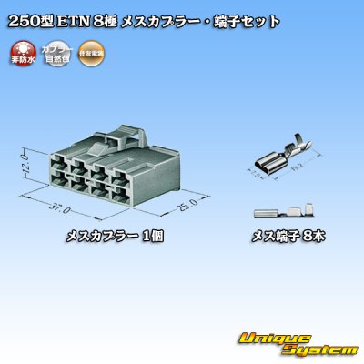 画像1: 住友電装 250型 ETN 非防水 8極 メスカプラー・端子セット
