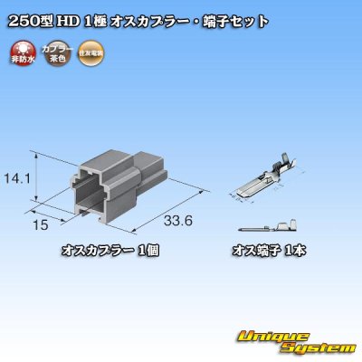 画像4: 住友電装 250型 HD 非防水 1極 オスカプラー・端子セット