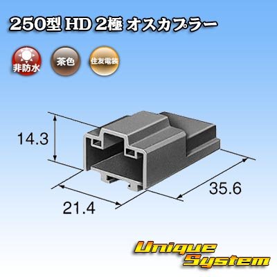 画像3: 住友電装 250型 HD 非防水 2極 オスカプラー タイプ1 横一列