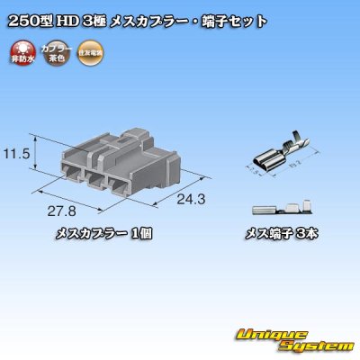 画像5: 住友電装 250型 HD 非防水 3極 メスカプラー・端子セット