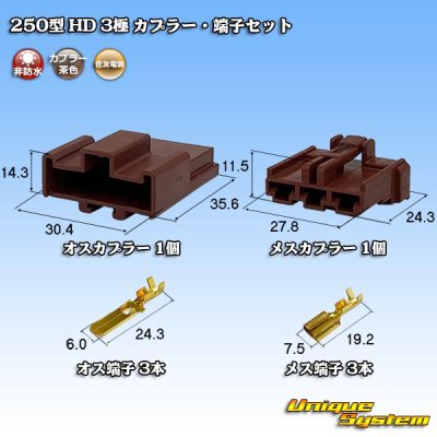 画像1: 住友電装 250型 HD 非防水 3極 カプラー・端子セット