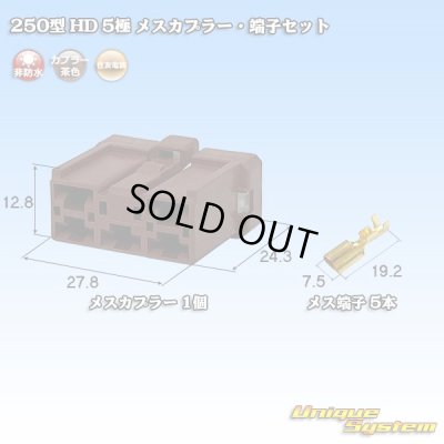 画像1: 住友電装 250型 HD 非防水 5極 メスカプラー・端子セット