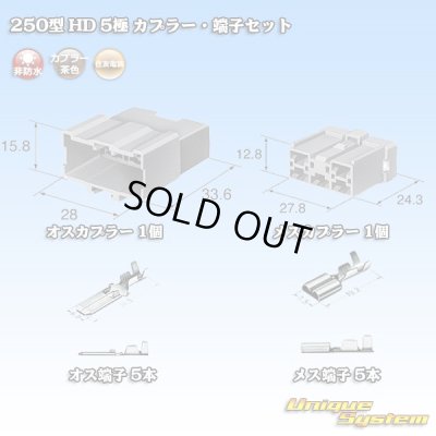 画像7: 住友電装 250型 HD 非防水 5極 カプラー・端子セット