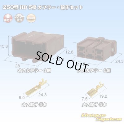 画像1: 住友電装 250型 HD 非防水 5極 カプラー・端子セット