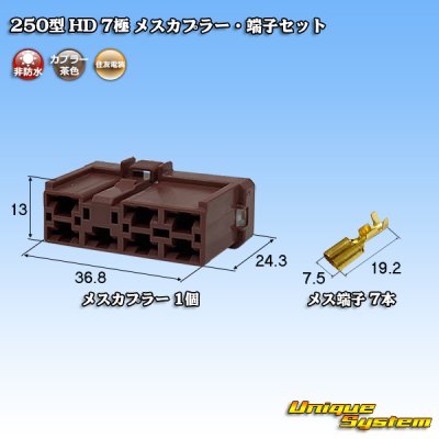 画像1: 住友電装 250型 HD 非防水 7極 メスカプラー・端子セット