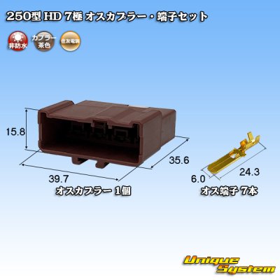 画像1: 住友電装 250型 HD 非防水 7極 オスカプラー・端子セット