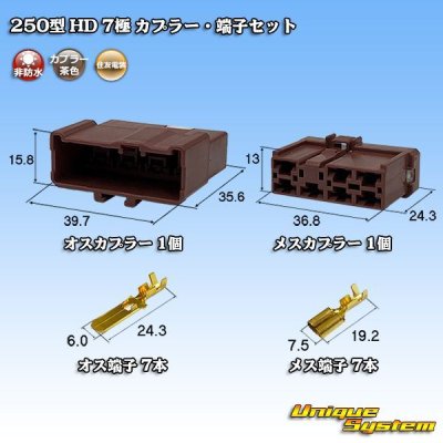 画像1: 住友電装 250型 HD 非防水 7極 カプラー・端子セット