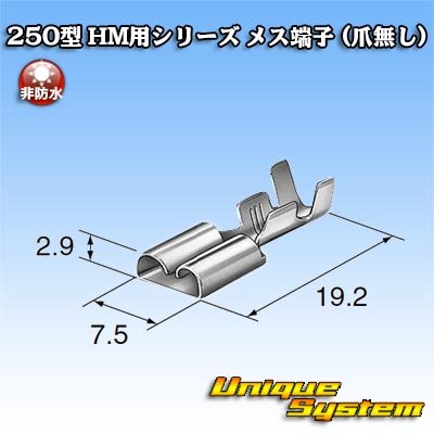 画像3: 住友電装 250型 HM用シリーズ 非防水 メス端子 (爪無し)