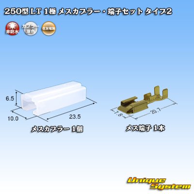 画像1: 住友電装 250型 LT 非防水 1極 メスカプラー・端子セット タイプ2