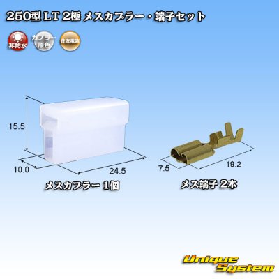 画像1: 住友電装 250型 LT 非防水 2極 メスカプラー・端子セット