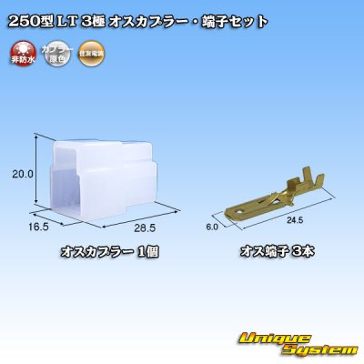 画像1: 住友電装 250型 LT 非防水 3極 オスカプラー・端子セット