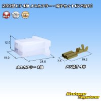 住友電装 250型 LT 非防水 4極 メスカプラー・端子セット(ツバ有り)