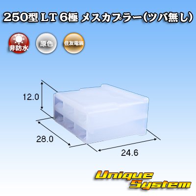 画像1: 住友電装 250型 LT 非防水 6極 メスカプラー(ツバ無し)