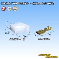 住友電装 250型 LT 非防水 6極 メスカプラー・端子セット(ツバ有り)