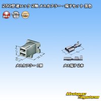 住友電装 250型 逆ロック 非防水 2極 メスカプラー・端子セット 黒色