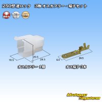 住友電装 250型 逆ロック 非防水 3極 オスカプラー・端子セット