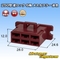 住友電装 250型 逆ロック 非防水 6極 メスカプラー 赤色