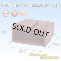 住友電装 250型 逆ロック 非防水 6極 オスカプラー 赤色