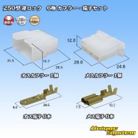 住友電装 250型 逆ロック 非防水 6極 カプラー・端子セット