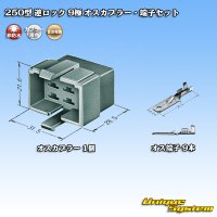 住友電装 250型 逆ロック 非防水 9極 オスカプラー・端子セット