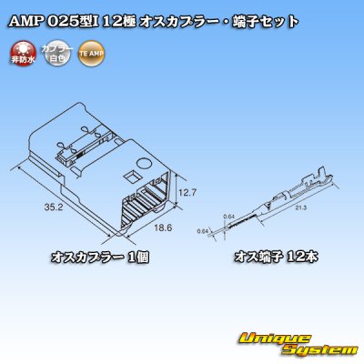 画像5: タイコエレクトロニクス AMP 025型I 非防水 12極 オスカプラー・端子セット
