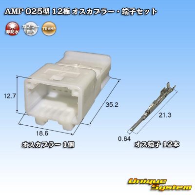 画像1: タイコエレクトロニクス AMP 025型I 非防水 12極 オスカプラー・端子セット