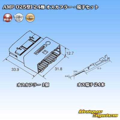 画像5: タイコエレクトロニクス AMP 025型I 非防水 24極 オスカプラー・端子セット