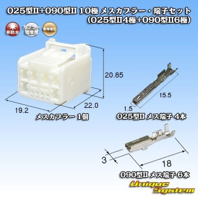 画像1: 東海理化 025型II+090型II ハイブリッド 非防水 10極 メスカプラー・端子セット (025型II4極+090型II6極)