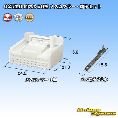 画像1: 東海理化 025型II 非防水 20極 メスカプラー・端子セット