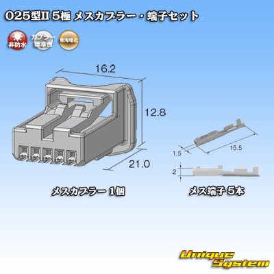 画像5: 東海理化 025型II 非防水 5極 メスカプラー・端子セット