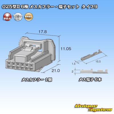 画像2: 東海理化 025型II 非防水 6極 メスカプラー・端子セット タイプ9