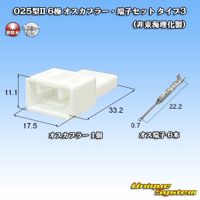 画像1: 025型II 非防水 6極 オスカプラー・端子セット タイプ3 (非東海理化製)