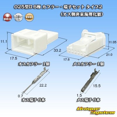 画像1: 東海理化 025型II 非防水 6極 カプラー・端子セット タイプ2 (オス側非東海理化製)