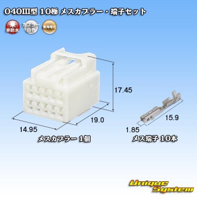 画像1: 東海理化 040III型 非防水 10極 メスカプラー・端子セット