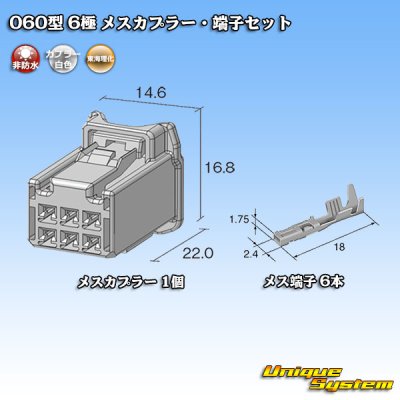 画像5: 東海理化 060型 非防水 6極 メスカプラー・端子セット