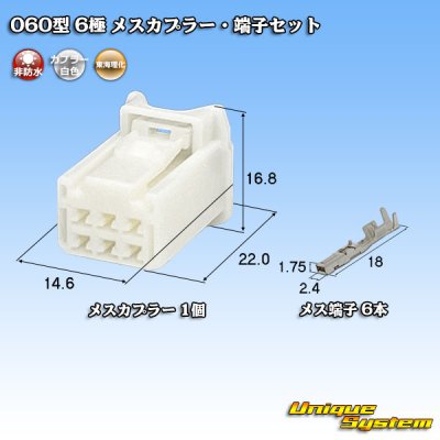 画像1: 東海理化 060型 非防水 6極 メスカプラー・端子セット