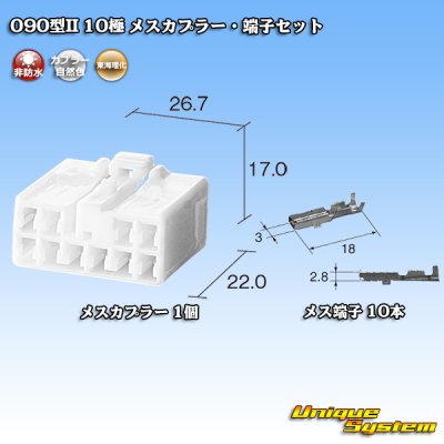 画像5: 東海理化 090型II 非防水 10極 メスカプラー・端子セット