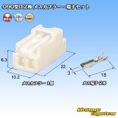 画像1: 東海理化 090型II 非防水 2極 メスカプラー・端子セット