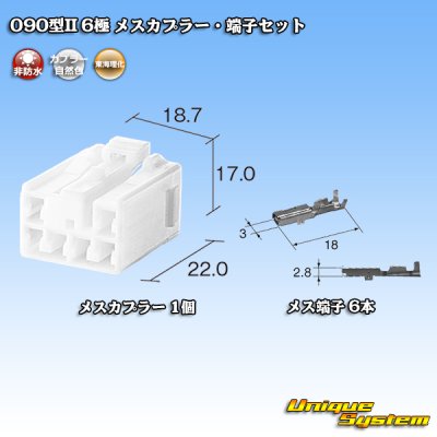 画像5: 東海理化 090型II 非防水 6極 メスカプラー・端子セット