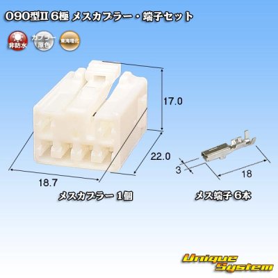 画像1: 東海理化 090型II 非防水 6極 メスカプラー・端子セット