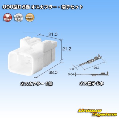 画像5: 東海理化 090型II 非防水 6極 オスカプラー・端子セット